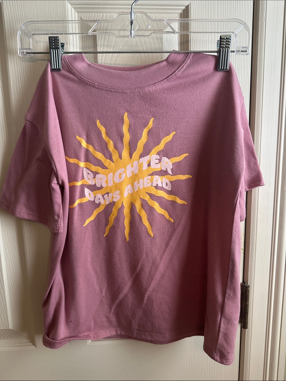 art class Pink Tee with Yellow Sun Graphic